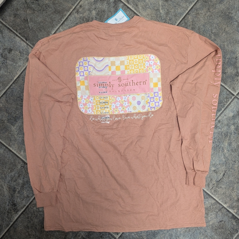 Simply Southern Women's X-Large Long Sleeve Rust Shirt